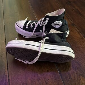 black high top platform converse
